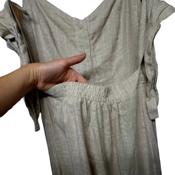 NWT ROMEO & JULIET size Md Linen Overall Jumper Natural Fabric Breathable - Picture 7 of 8